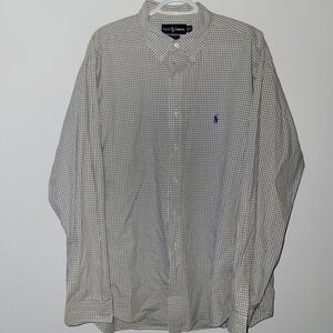 Polo Ralph Lauren Long Sleeve Button Down Yarmouth Men Size 17.5 36/37 Check